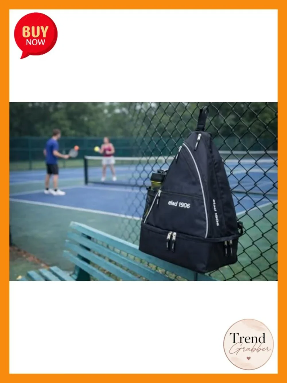 Pickleball Sling Backpack with Shoe Compartment & Fence Hook - Holds 2 Paddles,